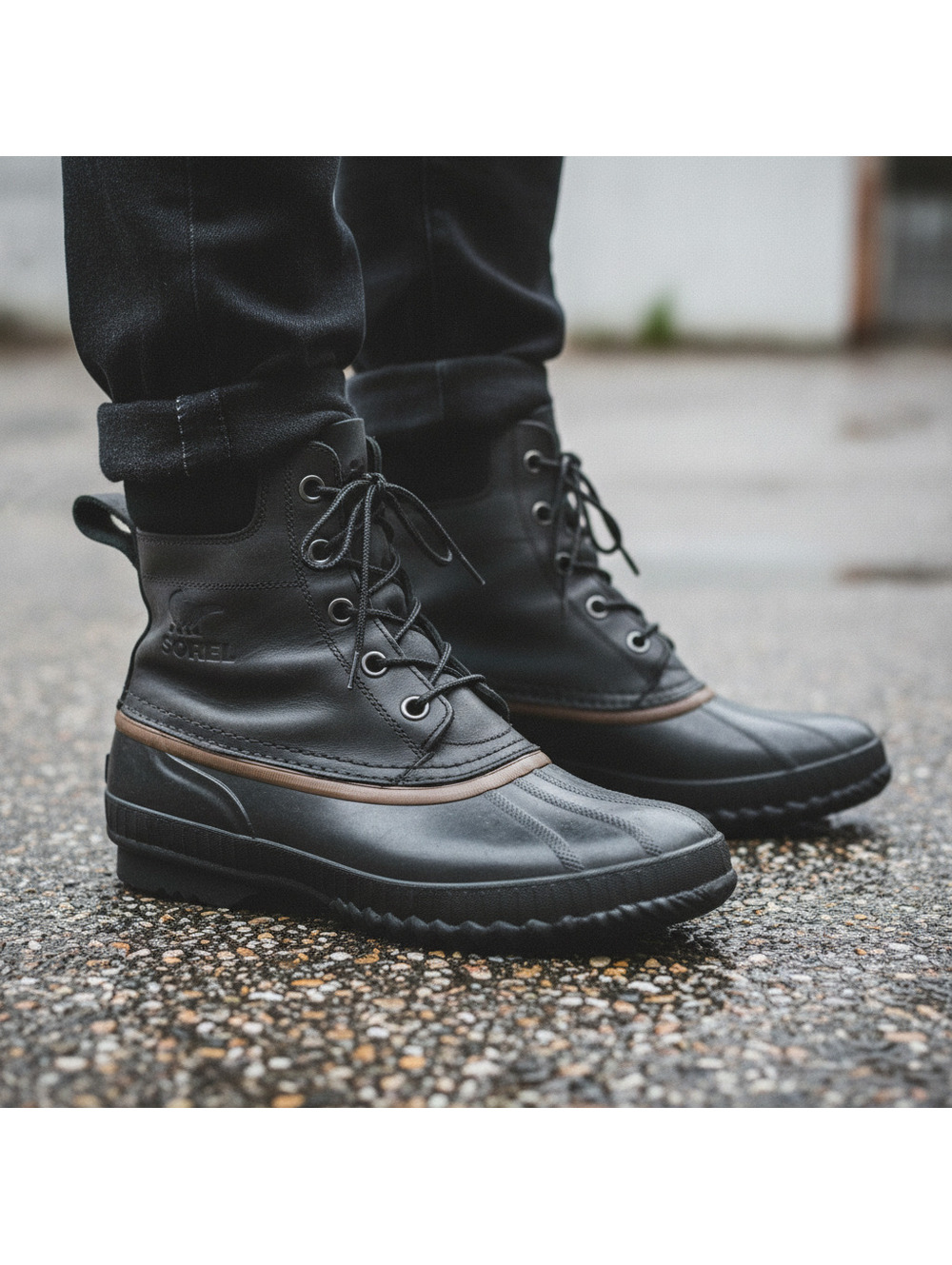 Sorel Cheyanne II Men's Waterproof Leather Duck Boots Black Size 11